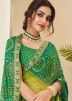 Green Bandhej Printed Saree & Blouse