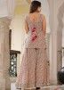 Readymade Printed Cotton Sharara Suit In Beige