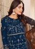 Blue Thread Embroidered Georgette Anarkali Suit