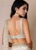 White Embroidered Saree In Net