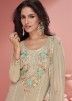Readymade Beige Embroidered Palazzo Suit Set
