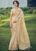 Golden Zari Woven Saree In Tissue Silk