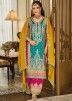 Readymade Teal Green Embroidered Palazzo Suit