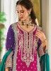 Readymade Pink Embroidered Palazzo Suit Set