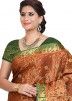 Brown Zari Woven Saree In Art Kanjivaram Silk