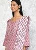 Pink Readymade Cotton Pant Suit In Print