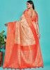 Orange Woven Pallu Kanjivaram Silk Saree