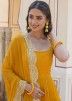 Yellow Embroidered Anarkali Suit Set