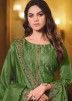 Green Embroidered Organza Pant Suit Set