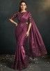 Maroon Pre-Stitched Saree In Contemporary Style