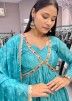 Readymade Blue Bandhej Printed Anarkali Suit