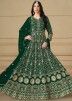 Green Thread Embroidered Georgette Anarkali Suit