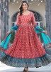 Readymade Red Printed Anarkali Suit In Georgette