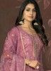 Embroidered Organza Pant Suit In Pink