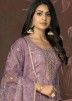 Light Purple Embroidered Organza Pant Suit