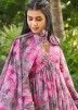 Readymade Pink Floral Printed Anarkali Suit