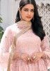Pink Embroidered Georgette Flared Style Sharara Suit