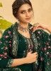 Bottle Green Embroidered Palazzo Suit Set