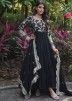 Readymade Black Embroidered Tiered Anarkali Suit