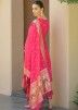 Pink Banarasi Silk Woven Pant Suit Set