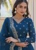 Blue Embroidered Anarkali Suit In Georgette
