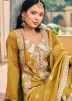 Yellow Readymade Embroidered Palazzo Suit Set