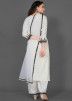 Readymade Off White Embroidered Palazzo Suit Set