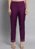 Readymade Purple Embroidered Pant Suit Set