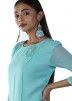 Readymade Turquoise Hand Embroidered Layered Dress