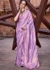 Purple Satin Silk Saree In Woven Work