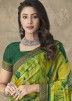 Green Chiffon Saree In Digital Print