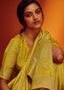 Yellow Zari Woven Saree In Art Pashmina Silk