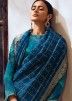 Blue Zari Woven Saree In Viscose
