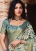 Multicolor Handloom Silk Saree In Print