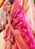 Pink Zari Woven Saree In Silk