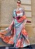 Multicolor Printed Saree In Satin