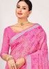 Pink Bandhej Printed Saree In Silk