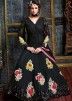 Black Georgette Abaya Style Churidaar Kameez
