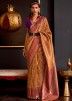 Golden Zari Woven Saree In Silk
