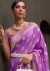 Purple Zari Woven Saree In Chiffon