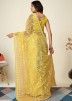 Yellow Embroidered Net Saree 