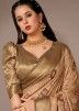 Golden Bhagalpuri Silk Saree In Digital Print