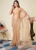 Golden Embroidered Saree In Net
