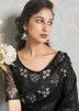 Black Georgette Saree In Sequins Embellishment