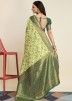 Light Green Kanjivaram Silk Woven Saree