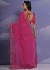 Pink Bandhani Print Saree In Georgette