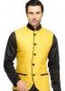 Readymade Black Pathani Suit With Nehru Jacket
