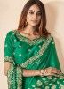 Green Printed Saree In Art Silk