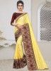 Yellow Jacquard Saree In Woven Work
