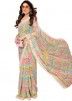 Multicolor Georgette Printed Readymade Saree& Blouse